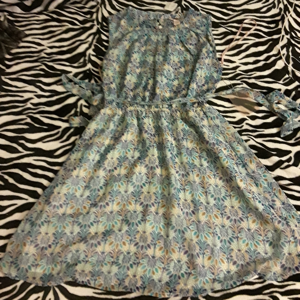 Forever 21 Contemporary Blue Floral/Tribal dress S
